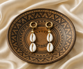 Golden Coast Double Cowrie Earrings