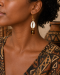 Grace Gems Zuri Amber Cowrie Drop Earrings
