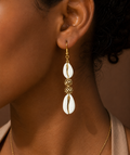 Akosua Handmade Cowrie Drop Earrings