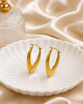 Luna Sculpt 18K Gold Plated Hoop Earrings