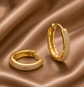 Aurora 18K Pavé Gold Huggie Hoops