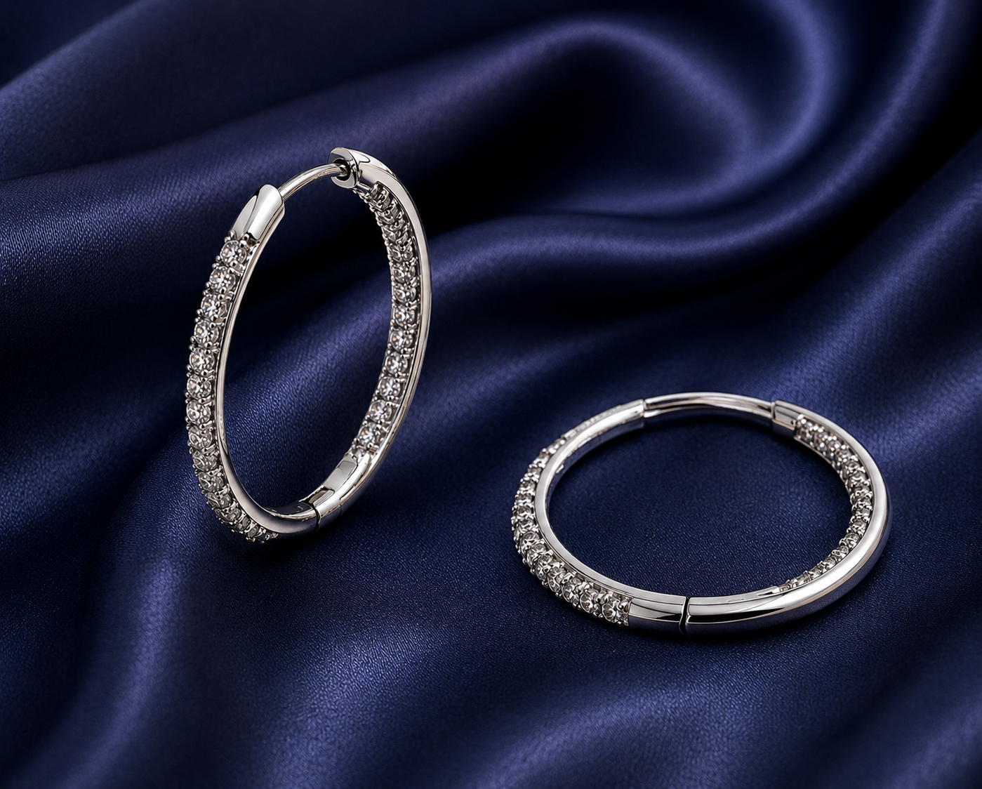 Midnight Luxe Zircon Hoop Earrings