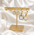 Golden Frame Trio Earring Set