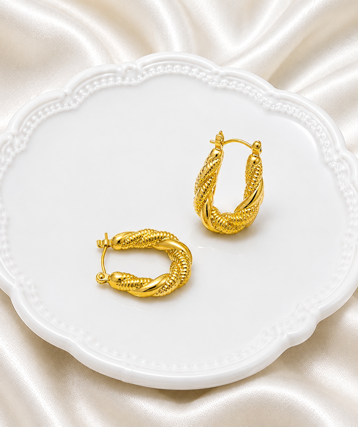 The 18K Twisted Glow Hoops