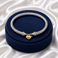 Silver Twist Heart Bangle
