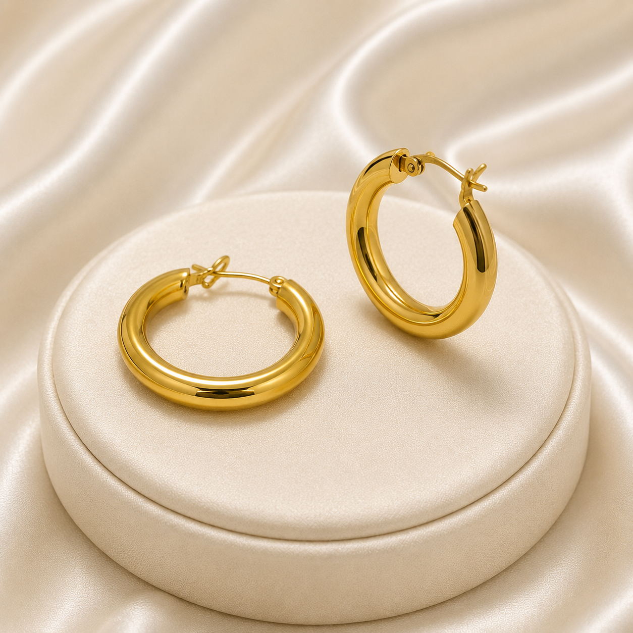 Aurora Curve stainless steel Hoop Earrings