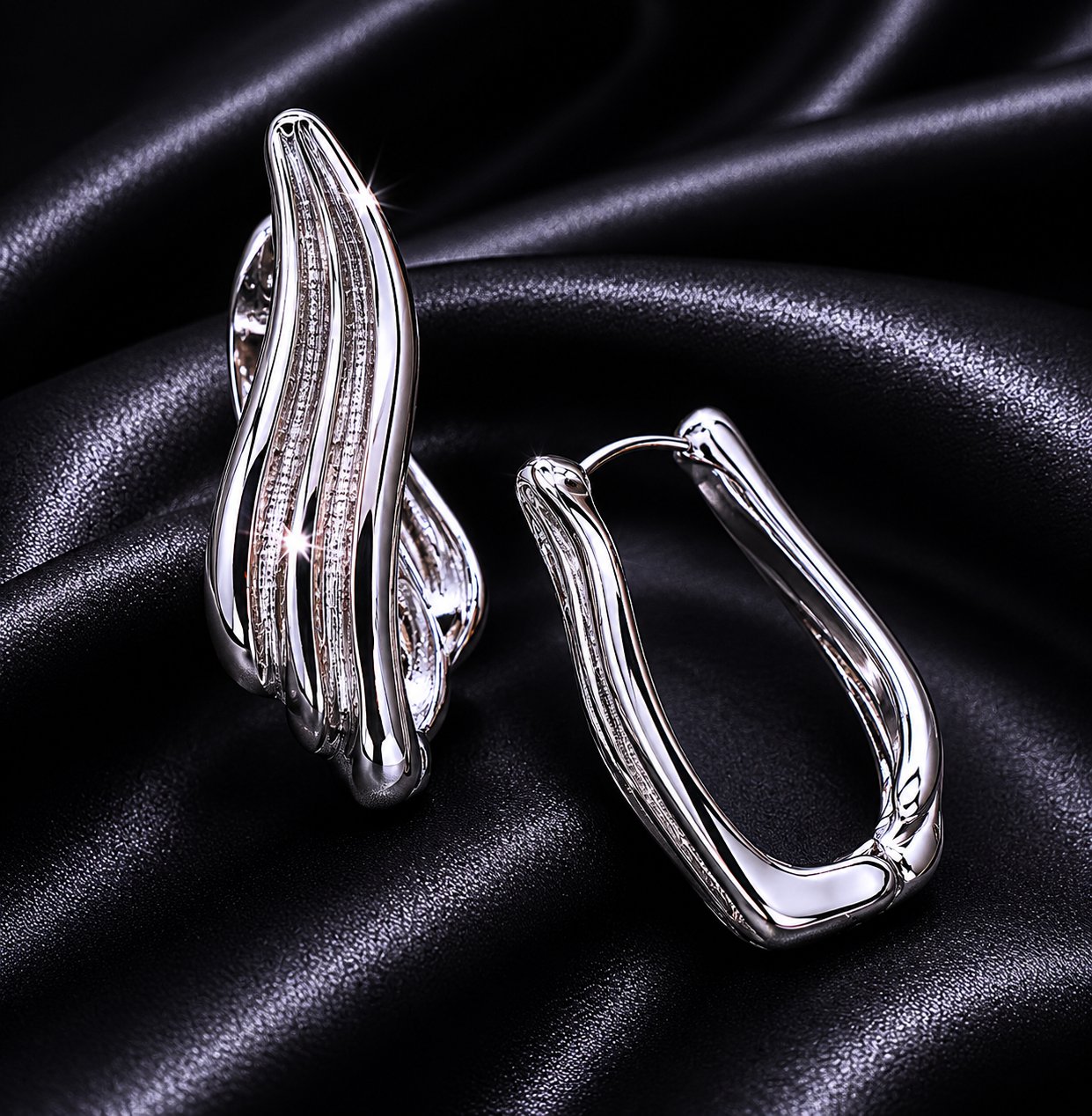 Celestia 925 Sculpted Silver Earrings