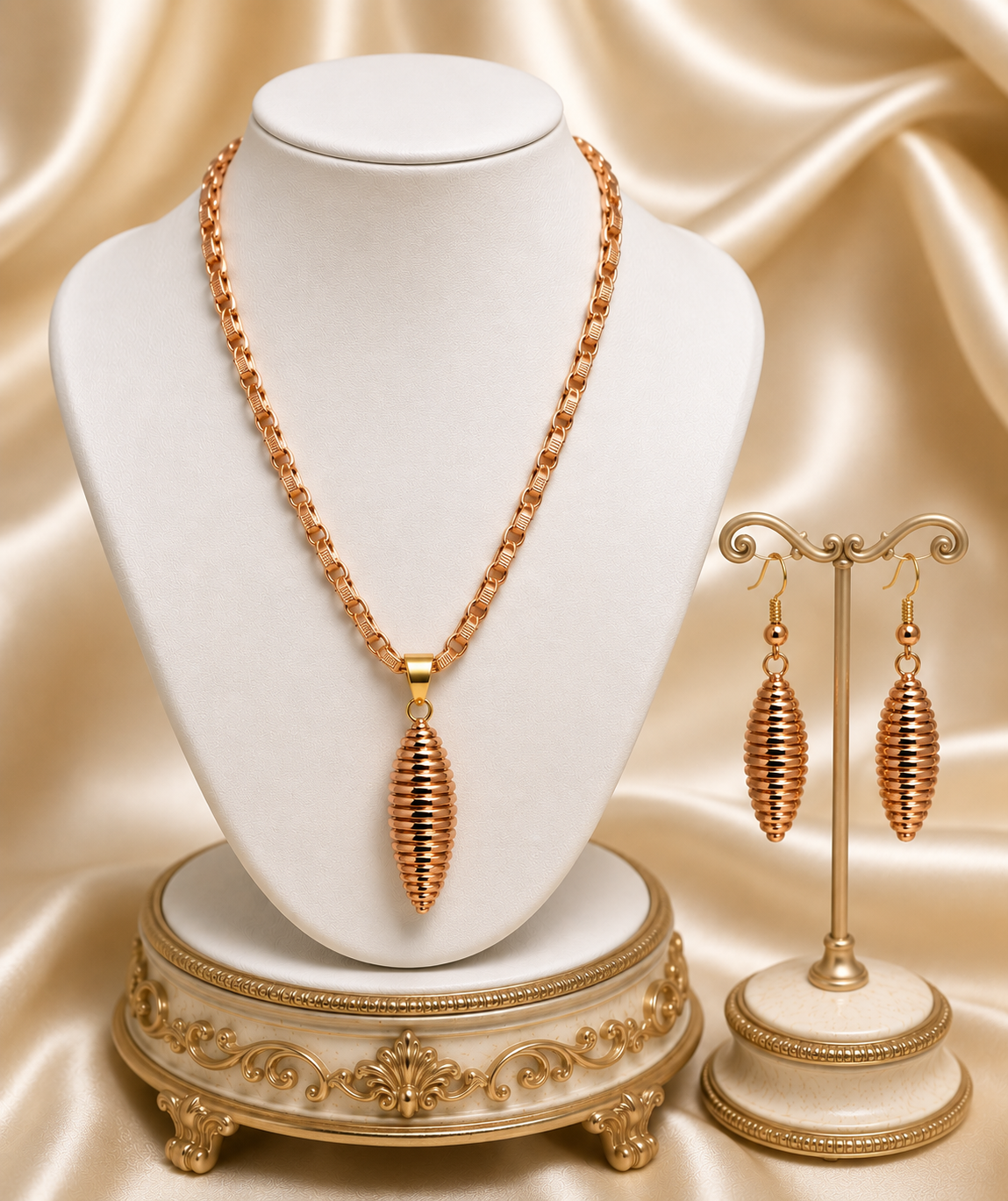 Adinkra Gold Pendant Jewelry Set