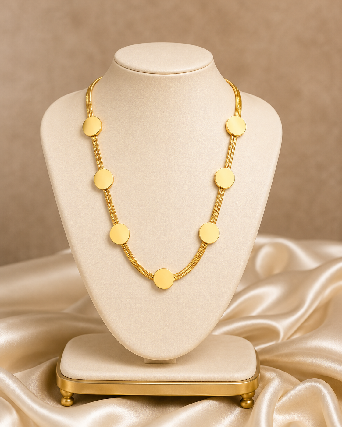 The Golden Radiance Disc Necklace