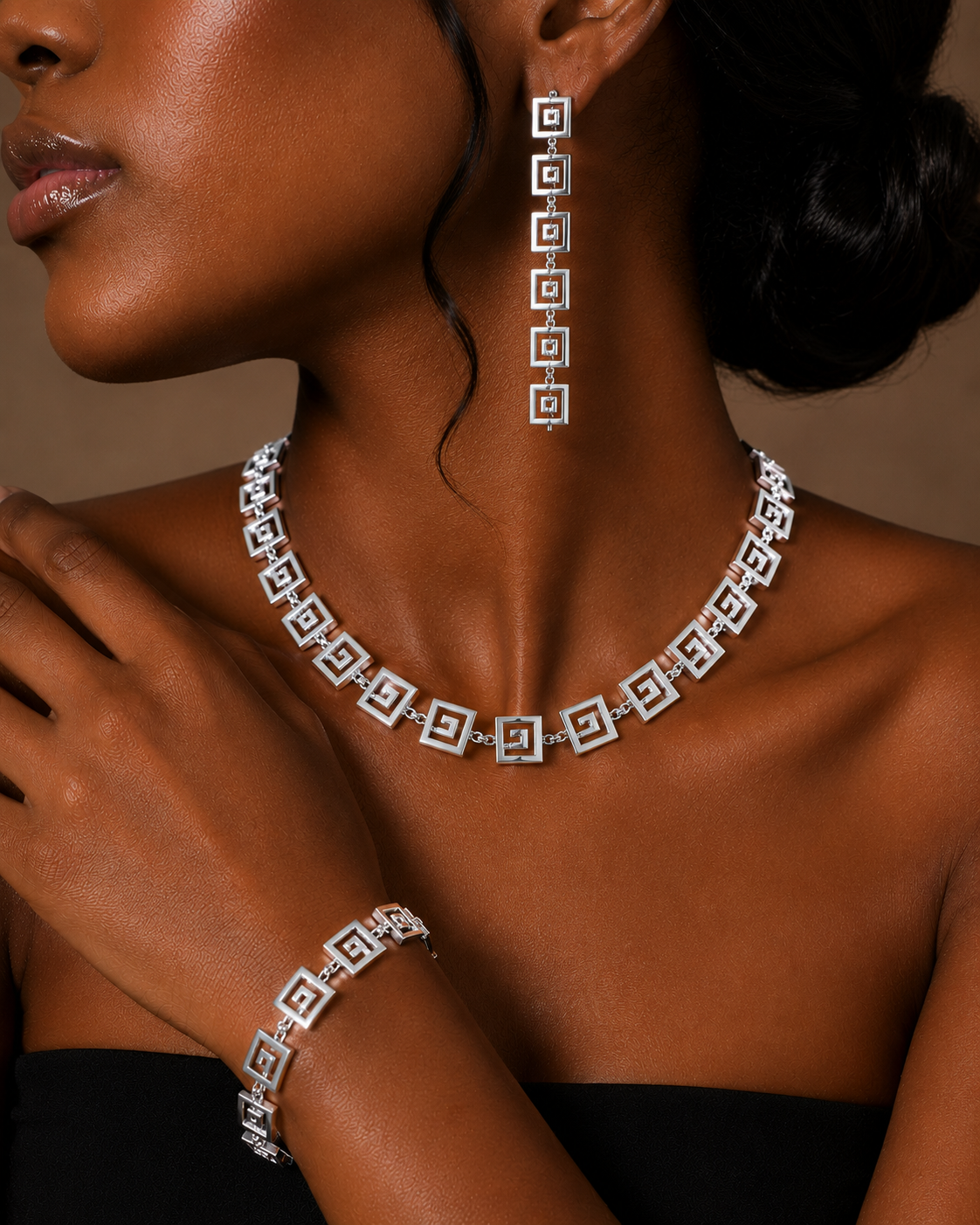 Athena Noir Geometric Luxe Set
