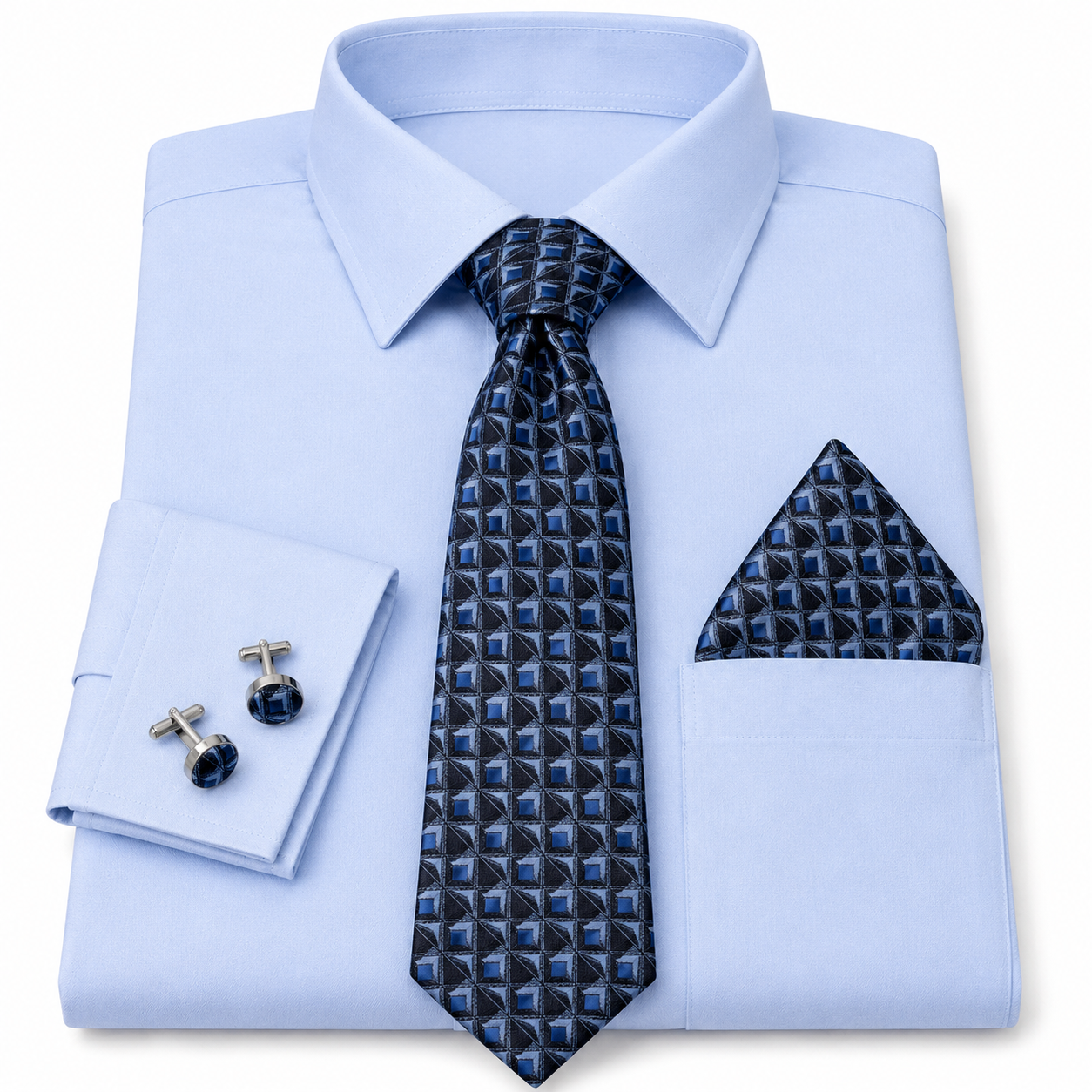 Sapphire Mosaic Luxe Tie & Cufflink Set