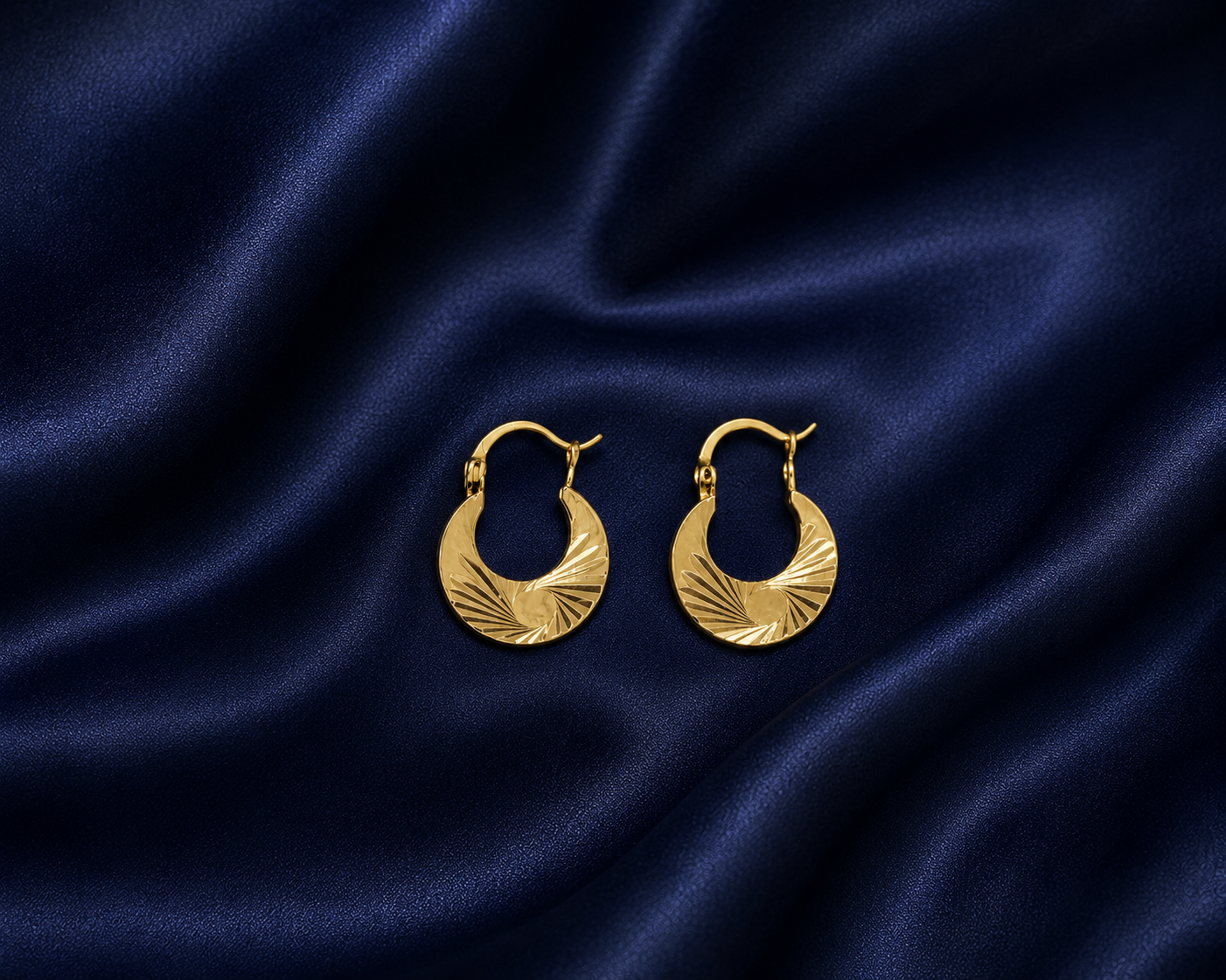 Radiant Sunburst Mini Hoop Earrings – Gold-Plated Copper
