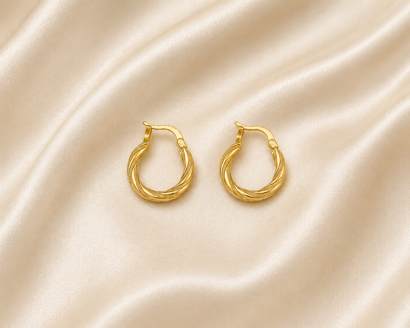 Twisted Elegance Gold-Plated Hoop Earrings