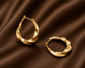 Twisted stainless steel Hoop Earrings – Medium
