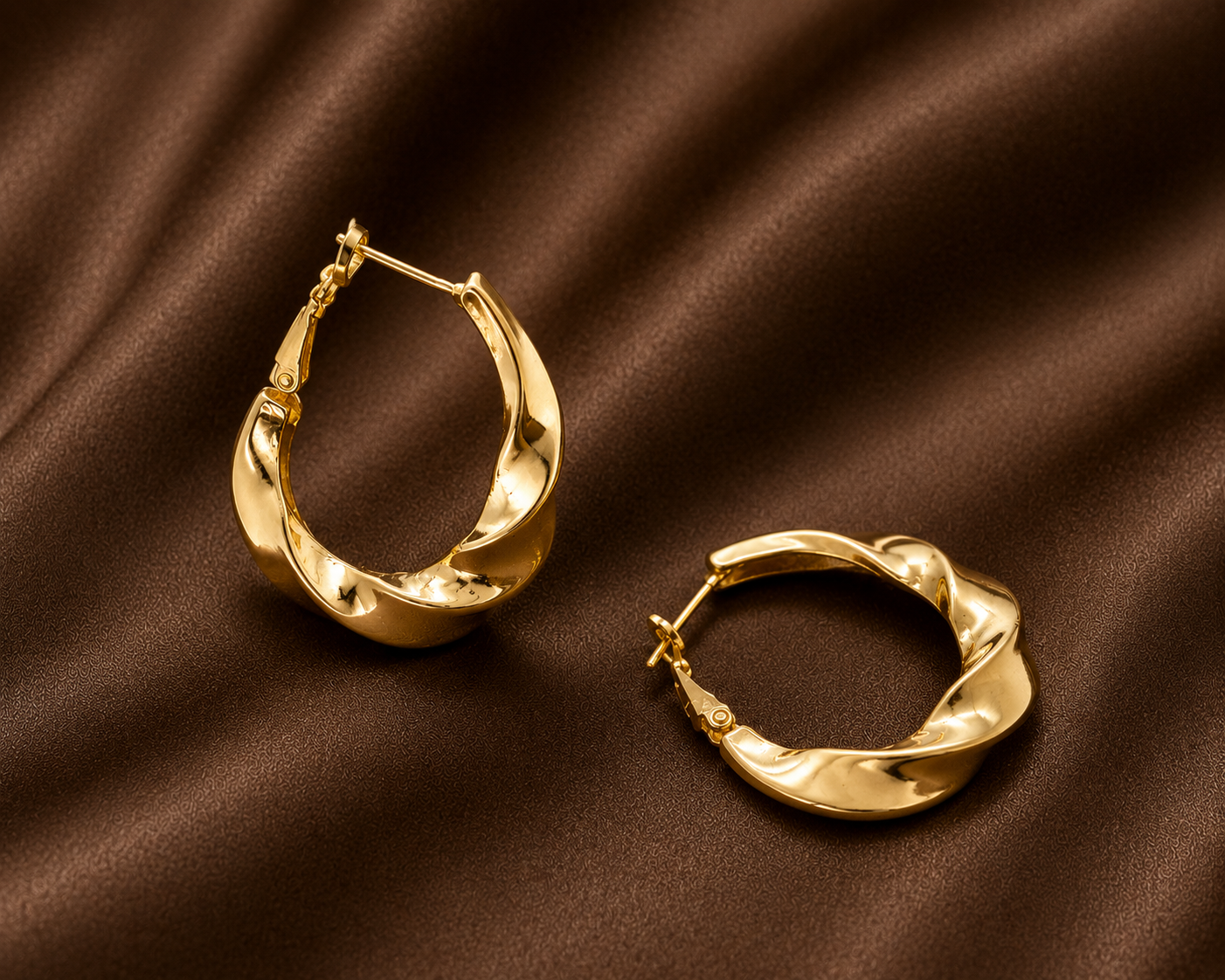 Twisted stainless steel Hoop Earrings – Medium