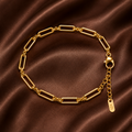 Gold Paperclip Chain Adjustable Bracelet – Stainless Steel