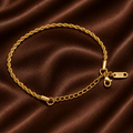 Gold Rope Chain Adjustable Bracelet – Stainless Steel | Grace Gems